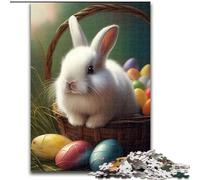 Puzzle de 1000 Piezas para Adultos, Conejo de Pascua, de Madera, Ideal para Uso Diario y Ocasiones Especiales, 50x75cm, Ideal para cumpleaños, Fiestas y Ocasiones Especiales