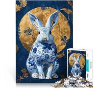 Puzzle de 1000 Piezas para Adultos Conejo de Porcelana Kintsugi Reducción del estrés Interesante Regalos para Amigos y Familiares 50x70cm