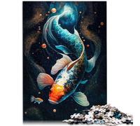 Puzzle de 1000 piezas para adultos "Cosmic Koi" para puzle de 26 x 38 cm, juego familiar para aliviar el estrés, difícil desafío para adolescentes a partir de 14 años