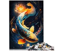 Puzzle de 1000 piezas para adultos "Cosmic Koi" sofisticado rompecabezas de juego para aliviar el estrés, vacaciones en casa, pasatiempo para adolescentes a partir de 14 años, 26 x 38 cm