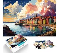 Puzzle de 1000 piezas para adultos, costa este de Suecia, juguete educativo 50 x 70 cm, con póster a juego y hoja de preguntas