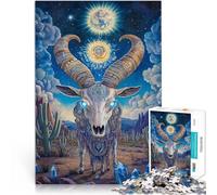 Puzzle de 1000 Piezas para Adultos cráneo de Cabra Juguetes adictivos Que desafían la Inteligencia Cerebral Ideas de Regalos 52x38cm