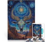 Puzzle de 1000 Piezas para Adultos cráneo de Cabra Juguetes adictivos Que desafían la Inteligencia Cerebral Mejorar la Memoria 75x50cm