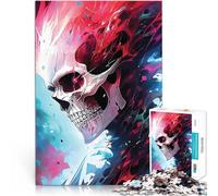Puzzle de 1000 Piezas para Adultos Cráneo de la Muerte Oscura Matar el Tiempo en Vacaciones en casa decoración de Pared 38x26cm