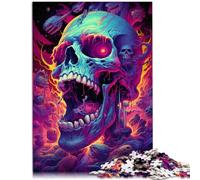 Puzzle de 1000 piezas para adultos cráneo futurista competición de velocidad manual 26 x 38 cm con póster surtido y hoja de preguntas para los 14 años