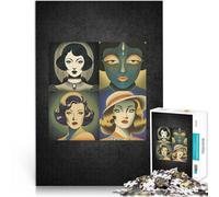 Puzzle de 1000 Piezas para Adultos Cuatro Retratos de Mujeres para el Juguete de desafío de Juego Educativo Buen Regalo 52x38cm