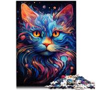 Puzzle de 1000 piezas para adultos, cuento de hadas, gato azul, juegos educativos para el hogar, juguetes de bricolaje, 50 x 70 cm, decoración única para el hogar y regalos para adolescentes a partir