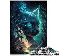 Puzzle de 1000 piezas para adultos, cuento de hadas, gato azul, rompecabezas interesante para reducir el estrés, 50 x 70 cm, juego desafiante y familiar