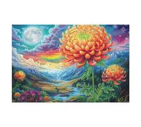 Puzzle De 1000 Piezas para Adultos Dalia Flor Puesta de Sol Sky 75x50cm Puzzle De Arteterapia Ideal para Salud Mental Alivio del Estrés Regulación Emocional Regalo Divertida