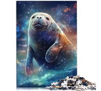 Puzzle de 1000 piezas para adultos de galaxia con manatí de mar de 26 x 38 cm regalo de cumpleaños regalo de pared para niños a partir de 14 años