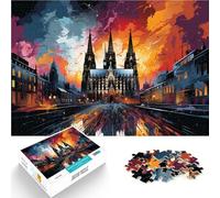 Puzzle de 1000 piezas para adultos de la Catedral de Colonia, interesante rompecabezas para reducir el estrés, 50 x 70 cm, gran regalo para toda la familia