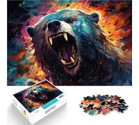 Puzzle de 1000 piezas para adultos de oso sobre fondo colorido rompecabezas juegos educativos 19.7 x 29.5 pulgadas Análisis y lógica para adolescentes a partir de 14 años