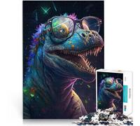 Puzzle de 1000 piezas para adultos, dinosaurios cósmicos, con gafas, rompecabezas para juegos educativos, juguetes desafiantes para adolescentes a partir de 14 años, 26 x 38 cm