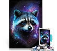 Puzzle de 1000 piezas para adultos, diseño de animales galaxias, mapache, juegos educativos, decoración del hogar, puzle de 50 x 70 cm, con póster a juego y hoja de preguntas