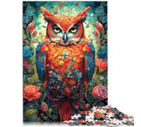 Puzzle de 1000 piezas para adultos, diseño de búho, retrato de flores, juguetes, regalo, juego educativo para cumpleaños, Navidad, para adolescentes a partir de 14 años, 26 x 38 cm