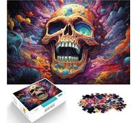 Puzzle de 1000 piezas para adultos, diseño de calavera gigante, cada pieza es única, sofisticado juego familiar para adolescentes a partir de 14 años, 26 x 38 cm