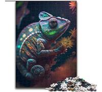 Puzzle de 1000 Piezas para Adultos, diseño de camaleón cósmico de Madera, Ideal para divertirse en Familia, Relajarse y Regalar en Vacaciones 50x75cm Fiesta de cumpleaños para Hombres y Mujeres