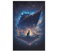 Puzzle de 1000 piezas para adultos, diseño de gato del mundo del propietario del mundo, rompecabezas de madera para niños, regalos, 78 x 53 cm