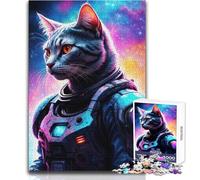 Puzzle de 1000 Piezas para Adultos, diseño de Guerreros Gatos, para Relajarse en el Tiempo Libre, Corte Limpio, sin Costuras, Entrelazado, tamaño 38x26cm