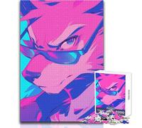 Puzzle de 1000 Piezas para Adultos, diseño de Lobo con Gafas de Sol, Ideal para días de Ocio, Juguete fiable y de Corte Ajustado, tamaño 38x52cm