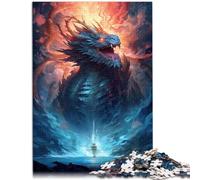 Puzzle de 1000 piezas para adultos, diseño de mar de dragón, juego sofisticado, 50 x 70 cm, decoración de pared, cumpleaños único de 14 años