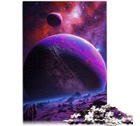Puzzle de 1000 piezas para adultos, diseño de planeta espeluznante neón, rompecabezas para reducir el estrés, 26 x 38 cm, adecuado como decoración de escritorio