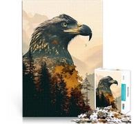 Puzzle de 1000 Piezas para Adultos Doble exposición del águila Reducción del estrés Interesante Interacción Entre Padres e Hijos 52x38cm