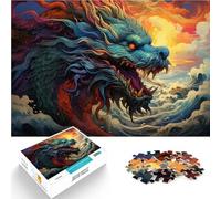 Puzzle de 1000 piezas para adultos, dragón chino en el mar galopante, como regalo de cumpleaños, adecuado para adolescentes a partir de 14 años, 26 x 38 cm