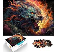 Puzzle de 1000 piezas para adultos, dragón gigante y león para puzle con piezas totalmente entrelazadas al azar, 26 x 38 cm