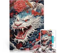 Puzzle de 1000 Piezas para Adultos Dragón japonés Juego Familiar para aliviar el estrés: desafío difícil Regalos de Amigo Secreto 38x26cm