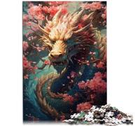Puzzle de 1000 piezas para adultos, dragón, rosse, jardín, rompecabezas de dibujos animados, regalo de cumpleaños, regalos, arte de pared para adolescentes a partir de 14 años, 26 x 38 cm
