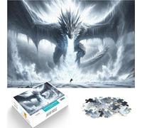 Puzzle de 1000 Piezas para Adultos El Despertar del dragón de Hielo Juego de Preguntas Cada Pieza es única: un desafiante y Divertido Juego Familiar 75x50cm