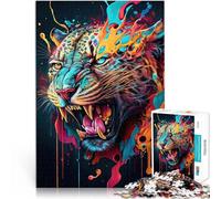 Puzzle de 1000 Piezas para Adultos El Leopardo Misterioso Entrena tu Cerebro y Tus Manos Actividades Divertidas en casa, Regalos de cumpleaños, Regalos de Viaje, 52x38cm