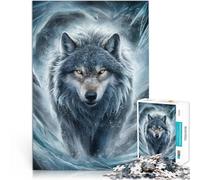 Puzzle de 1000 Piezas para Adultos El Lobo de la Edad de Hielo Juguetes educativos de Aprendizaje Lista de Deseos con Papá Noel 50x70cm