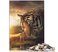 Puzzle de 1000 piezas para adultos, el tigre gigante, rompecabezas difícil, decoración de pared, cumpleaños único, 26 x 38 cm