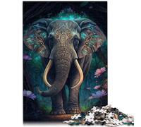 Puzzle de 1000 piezas para adultos, elefante colorido, juego educativo, entrena tu cerebro y tus manos, adecuado para y jóvenes a partir de 14 años, 26 x 38 cm