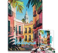 Puzzle de 1000 Piezas para Adultos, Escena callejera de Valencia, Resistente, antiestrés, para Mayores de 14 años, 38x26cm