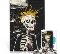 Puzzle de 1000 Piezas para Adultos Esqueleto de Calavera Punk Entrena tu Cerebro y Tus Manos Colección de Artistas, Bellas Artes 75x50cm