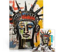 Puzzle de 1000 Piezas para Adultos Estatua de la Libertad Abstracta al Estilo Basquiat Alivio del estrés Obra de Arte 38x26cm
