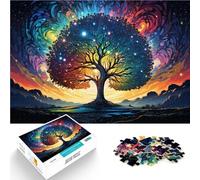 Puzzle de 1000 piezas para adultos, extraño árbol del mundo colorido, gran regalo para adolescentes a partir de 14 años, 26 x 38 cm