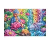 Puzzle De 1000 Piezas para Adultos Fairy Cascada Jardín de Flores 75x50cm Idea De Regalo De Mudanza Decoración De Pared Elegante para Casa Nueva Montaje Fácil Regalo