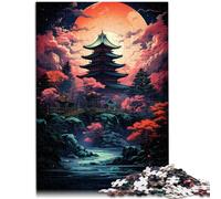 Puzzle de 1000 piezas para adultos, fantasía, pagoda japonesa, juego educativo, juguete de desafío, 38 x 52 cm, alivio del estrés, Staycation Matar el tiempo