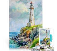 Puzzle de 1000 Piezas para Adultos Faro en la tormenta Juguetes adictivos Que desafían la Inteligencia Cerebral Regalo Divertido 38x26cm