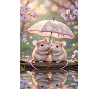 Puzzle de 1000 Piezas para Adultos - Flor Paraguas Hámster - Rompecabezas Premium con Reverso de Letras para Clasificación, Regalo de Gama Alta para Aficionados, 75x50 cm