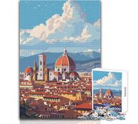 Puzzle de 1000 Piezas para Adultos Florencia, Italia Relájate en tu Tiempo Libre Corte Limpio Juguete Entrelazado sin Costuras Tamaño 38x52cm