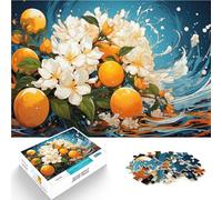 Puzzle de 1000 piezas para adultos, flores naranjas, juegos de juguete, regalo para aliviar el estrés, desafío difícil para adolescentes a partir de 14 años, 26 x 38 cm