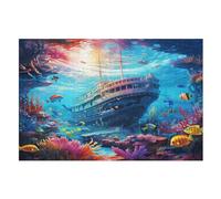 Puzzle de 1000 piezas para adultos, fondo marino: un enjambre de peces, juego de descompresión, rompecabezas de juguetes, regalos de cumpleaños (75 x 50 cm)