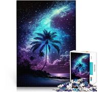 Puzzle de 1000 piezas para adultos Galaxy Art Beach Competición de velocidad manual 26 x 38 cm con póster y hoja de preguntas para adolescentes de 14 años y más