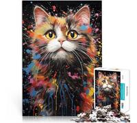 Puzzle de 1000 Piezas para Adultos Gatito número 8 Juguetes adictivos Que desafían la Inteligencia Cerebral Obra de Arte 52x38cm