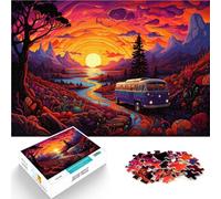 Puzzle de 1000 piezas para adultos, gira al atardecer como regalo de decoración de pared único cumpleaños adolescentes a partir de 14 años, 26 x 38 cm